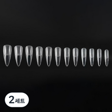 비앙티노 반무광 풀커버 인조 네일 팁 25BRS288 12종 x 20p 세트 No13, 2세트, 투명