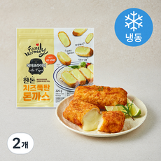 하늘푸드 Family Harmony 에어프라이어 한돈 치즈 폭탄 돈까스 2개입 (냉동), 320g, 2개