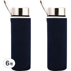 뷰레이티닷컴 베이크 무지 물병가방 550ml, 네이비, 6개
