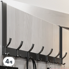 헤이담 다용도 14구 도어 옷걸이 행거, 블랙, 4개