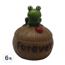 미니 코코넛 모형 뚜껑 재떨이 RA040, 개구리, 6개
