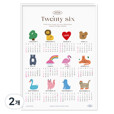 funyz 2026年插畫海報月曆 A3 壁掛式, 混合顏色, 2個