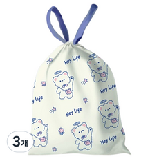 타미나요 편리한 비닐 파우치 엔젤베어 양면 45 x 50 cm 75p, 3개, 16L