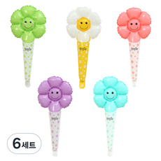 P&B UNITY 微笑小菊花手持氣球5款組 大, 白色, 綠色, 粉紅色, 紫色, 藍色, 6套