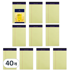 스탠다드온헤리티지 리갈패드 A5, YELLOW, 50매, 40개
