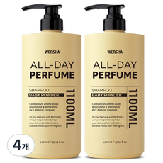 워샤 올데이 퍼퓸샴푸 베이비파우더 1100ml, 4개