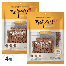 진수성찬 강아지 큐브 져키 영양 간식 2p, 4개, 800g, 황태