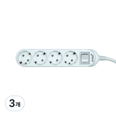 번개표 뉴 메인 멀티탭 4구 WHMC31641, 5m, 화이트 + 그레이, 3개