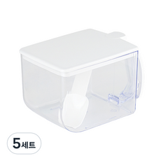 블랑오브제 양념통 + 화이트 스푼, 600ml, 5세트