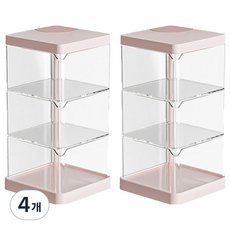마켓피오 홈 다용도 회전 3단 화장대 수납함, 타입4, 4개