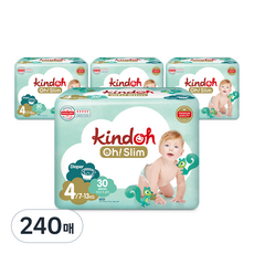 kindoh Oh! Slim優質超薄褲型尿布, 第4階段, 240張