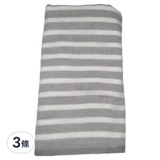 SHING LONG TEXTILE 台灣興隆毛巾 銀竹炭紗布浴巾, 灰色, 3條