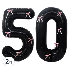 문구담 생일 기념일 이벤트 장식 대형 숫자풍선 50, 블랙, 2개