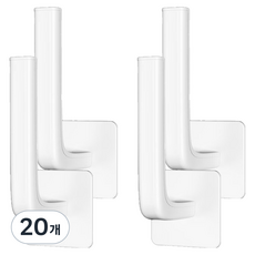 오템 무타공 모자 걸이 다용도 걸이, 화이트, 20개