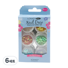 코나드 프로 네일 데코 글리터 6종 세트, 다이아몬드, 6세트