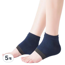 스테디얼 배색 뒷꿈치 갈라짐 케어 반양말 네이비, 30g, 5개, 2개입