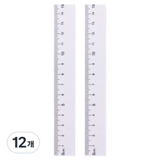 투데이리빙 심플 양면 눈금 자 15cm CD_OST_AL101Q, 화이트, 12개
