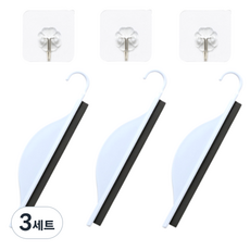 Balgeunliving 迷你刮水器 3個 + 黏貼式掛勾 3個組, 混色, 3組