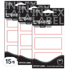 쁘띠팬시 인덱스라벨 20-203R, 빨강, 18개입, 15개