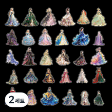 ARTJOY 公主禮服雷射貼紙30款套組, 2套, 混色