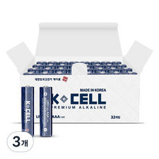 케이셀 알카라인 AAA 건전지 1.5V, 3개, 32개입