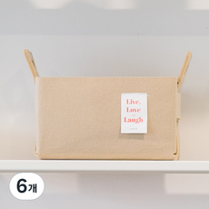 가쯔 접이식 펠트 수납 바구니, 베이지, 6개