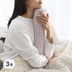 BELLELIFE With 低款毛巾布深眠頸枕 格紋, 紫色, 3個