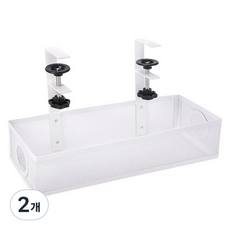 Yoonco 免鑽孔延長線桌面固定架, 2個, 白色