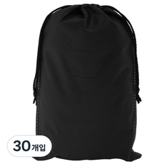 봄91 SYP 끈조리개 부직포 주머니 30 x 40 cm, 블랙, 30개입