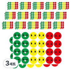 길그리 감정 기록 얼굴 표정 스티커 50p 세트, 03 빨강 + 노랑 + 초록, 3세트