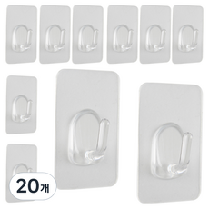 아이메이트 프리미엄 직사각 후크, 투명, 20개