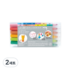 ZIG 크린칼라 도트펜 12종세트, 혼합색상, 2세트