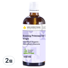 NEW DIRECTIONS 新方向 ACO有機基底油/按摩油/保濕油/基礎油/月見草油, 2個, 100ml