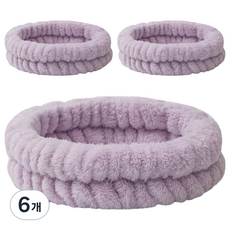 Nalli Sisters 簡約洗臉髮帶, 6個, 26 紫色 三線