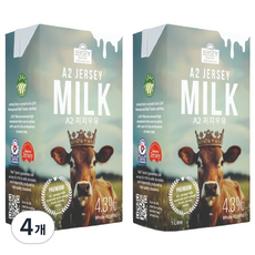 저지데어리 A2 저지 우유, 4개, 1L