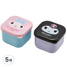 스케이터 쿠로미in마이멜로디 미니 향균용기 1단 일반도시락, 혼합색상, 5개