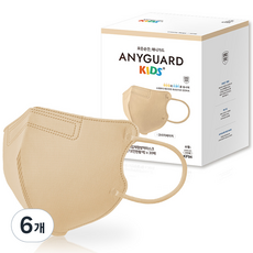 ANYGUARD 童款立體C型口罩 KF94 S號, 30片, 6盒, 奶油米色