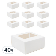 아이엔피 기프트 창 상자 정10호 10 x 10 x 5 cm, 화이트, 40개