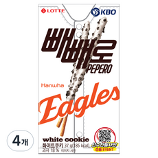 빼빼로 화이트쿠키 KBO 한화 이글스, 37g, 4개