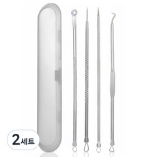 피니어스 스테인레스 블랙헤드 압출기 핀셋 4종 세트 B타입, 2세트