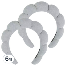 난리시스터즈 귀여운 헤어 세안밴드, 6개, 그레이 구름 머리띠