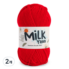 니뜨 밀크얀 뜨개실 50g, 10레드, 2개
