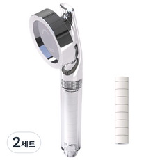 WATOS Lovable過濾蓮蓬頭+替換濾芯 2入組 WP401-BL, 鉻色, 2組