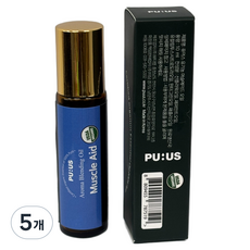 퓨어스 머슬 Aid 아로마 롤온 에센셜 오일, 5개, 10ml, 머슬(운동 후)마사지오일