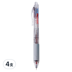 SIMBALION 雄獅 4色中油筆 0.5mm 筆桿顏色隨機, 黑色 + 紅色 + 藍色 + 紫色, 4支