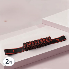 Haeon 芭蕾 舞蹈 皮拉提斯 12階段 彈力帶, 紅黑色, 2個