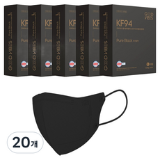 굿바이브스 마스크 대형 KF94, 블랙, 20개, 10개입