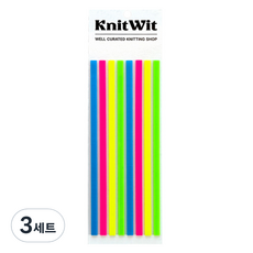 Knitwit 編織圖案標示用長版索引貼紙 螢光8款 x 20張 套組