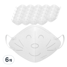 힐타임 냥냥이 황사 마스크 초소형 KF80, 25개입, 6개, 화이트