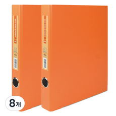 MiDAS HYUNPOONG D型環活頁夾 附名牌 3孔 3cm A4, 橘色, 8個